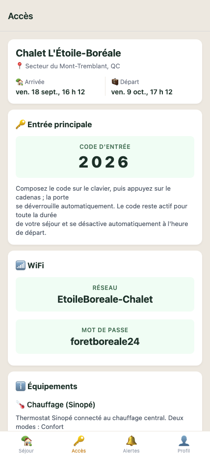 Accès invité dans l'application mobile